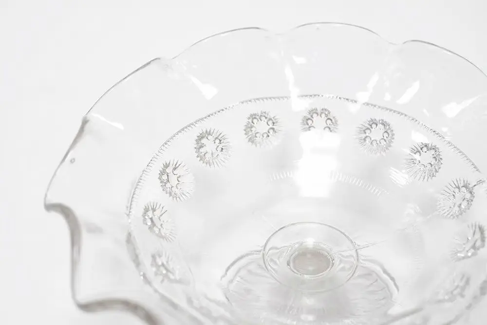 アンティークガラスコンポート　フランス19世紀を思わせる優雅フリルパターンガラス皿/アンティーク食器 アンティーク雑貨3