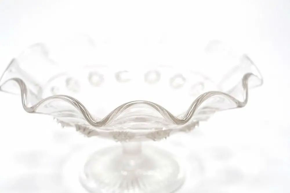 アンティークガラスコンポート　フランス19世紀を思わせる優雅フリルパターンガラス皿/アンティーク食器 アンティーク雑貨5