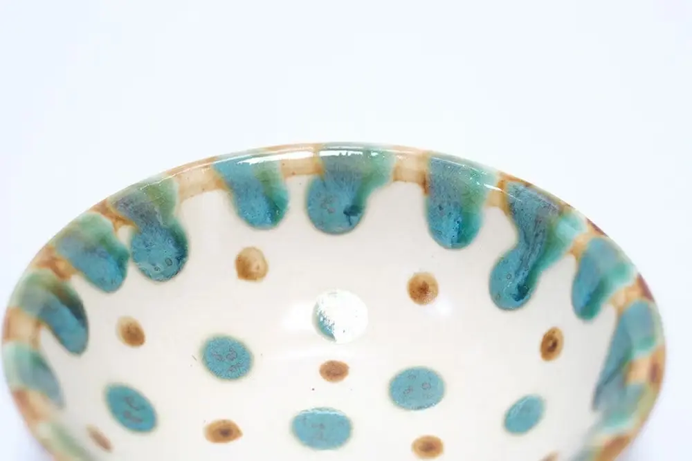 やちむん 沖縄 新里みお 水玉ボウル 小 おしゃれな食器1