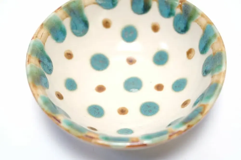 やちむん 沖縄 新里みお 水玉ボウル 小 おしゃれな食器2