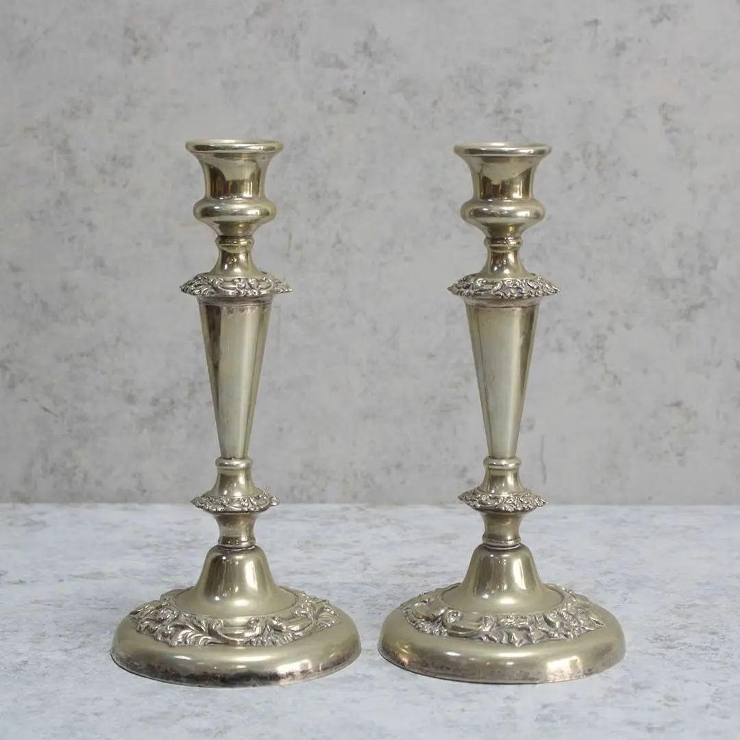 アンティークキャンドルスタンド 燭台ペア イギリス アンティーク雑貨