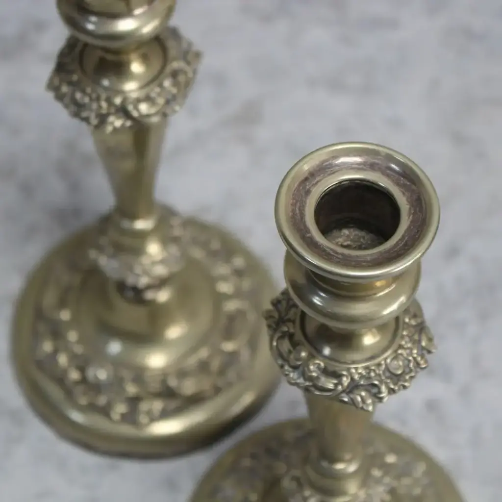 アンティークキャンドルスタンド 燭台ペア イギリス アンティーク雑貨1