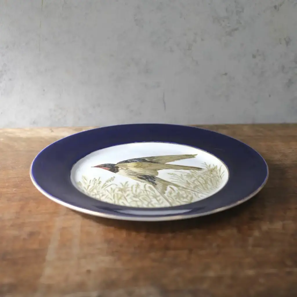 ヴィンテージ皿 燕 ハンドペイント 手描き イギリス ディナープレート3