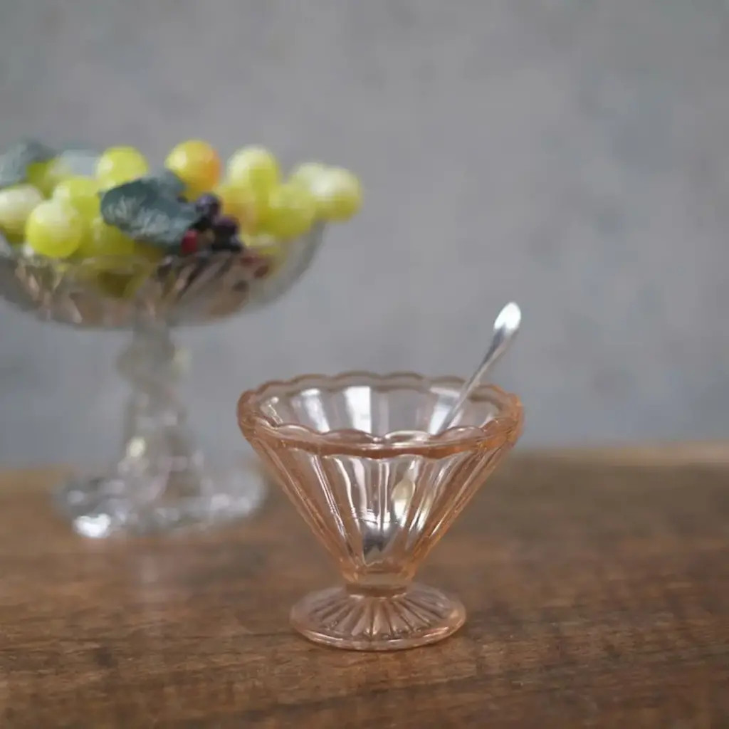 アンティークアイスクリームカップ アールデコ フランス ピンク アンティーク雑貨
