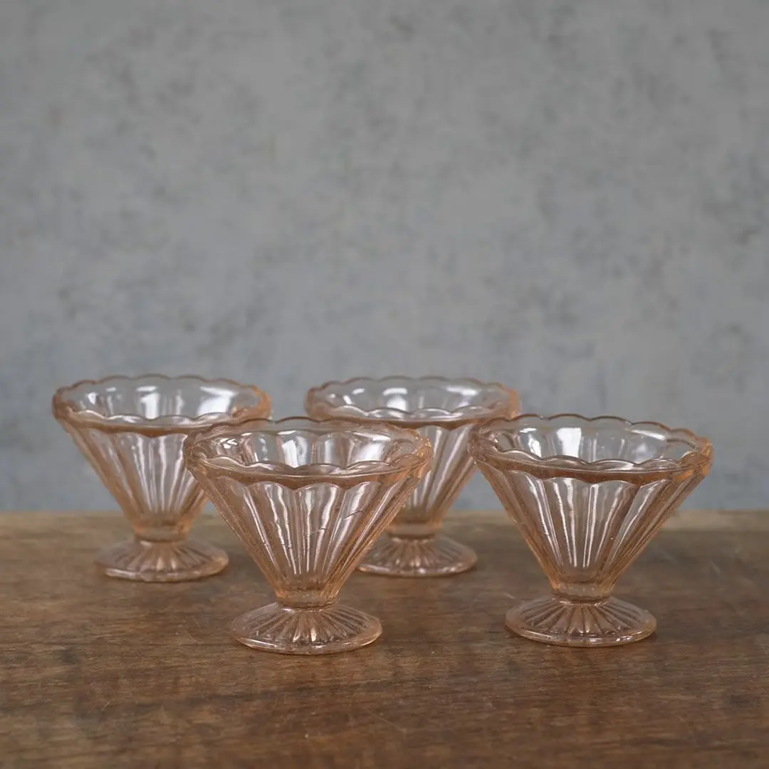 アンティークアイスクリームカップ アールデコ フランス ピンク アンティーク雑貨