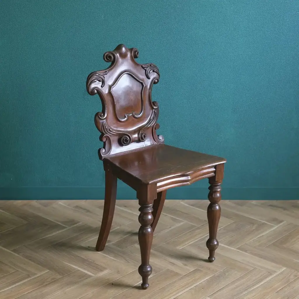 アンティーク ホールチェア エントランスチェア イギリス マホガニー アンティーク家具
2