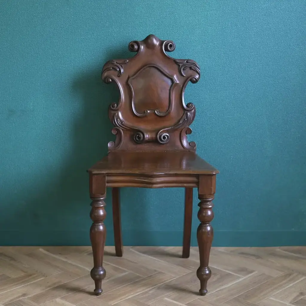 アンティーク ホールチェア エントランスチェア イギリス マホガニー アンティーク家具
3