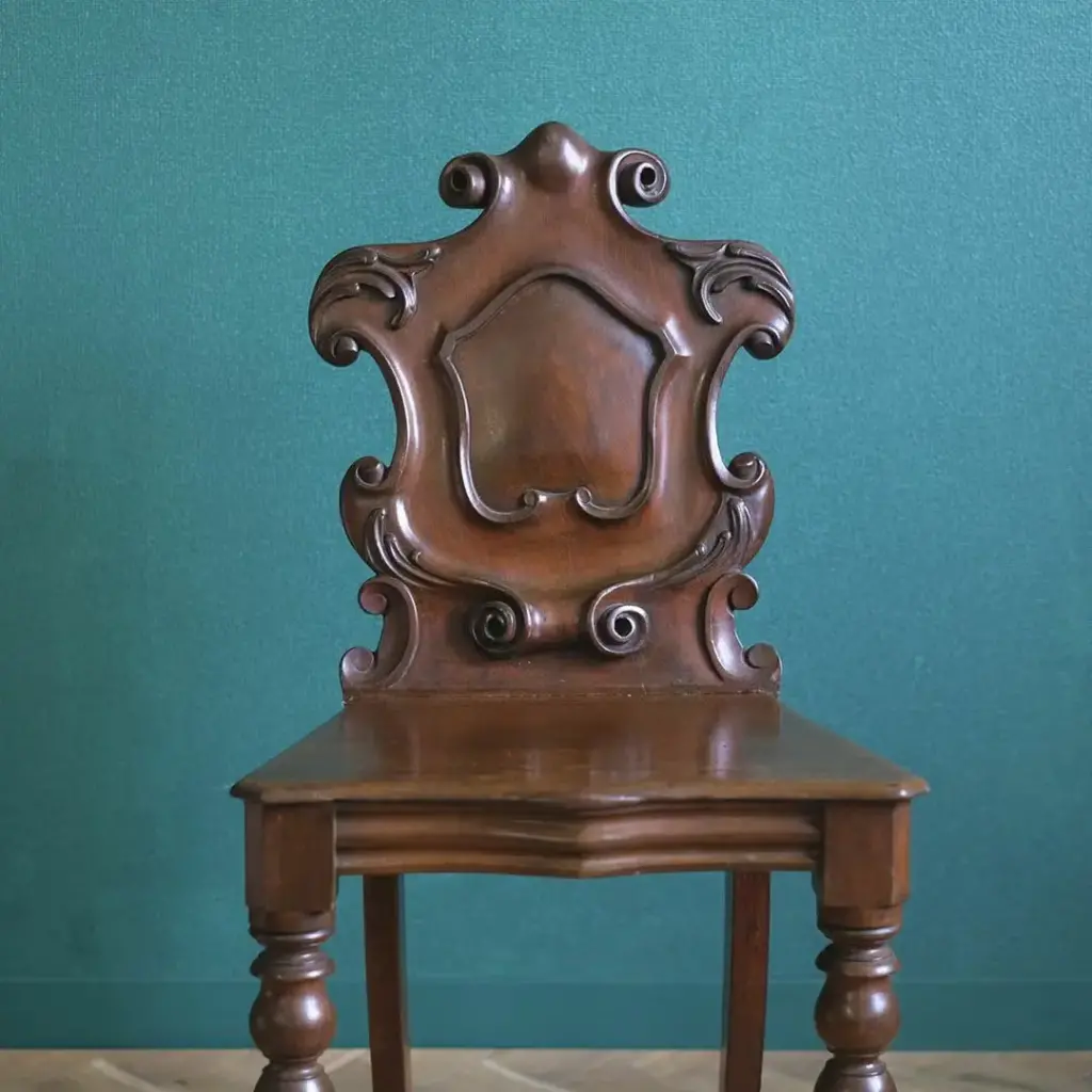 アンティーク ホールチェア エントランスチェア イギリス マホガニー アンティーク家具
5