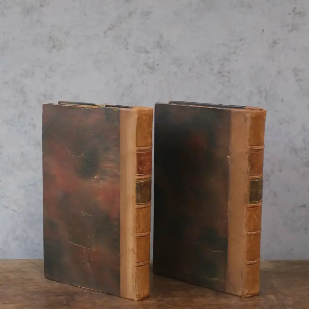 アンティークレザーブック 古書 Œuvres de Schiller（シラー全集） フランス アンティーク雑貨2