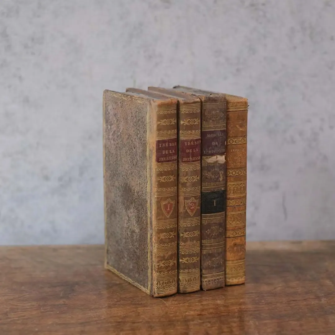 アンティークレザーブック 古書 本 19世紀 フランス アンティーク雑貨