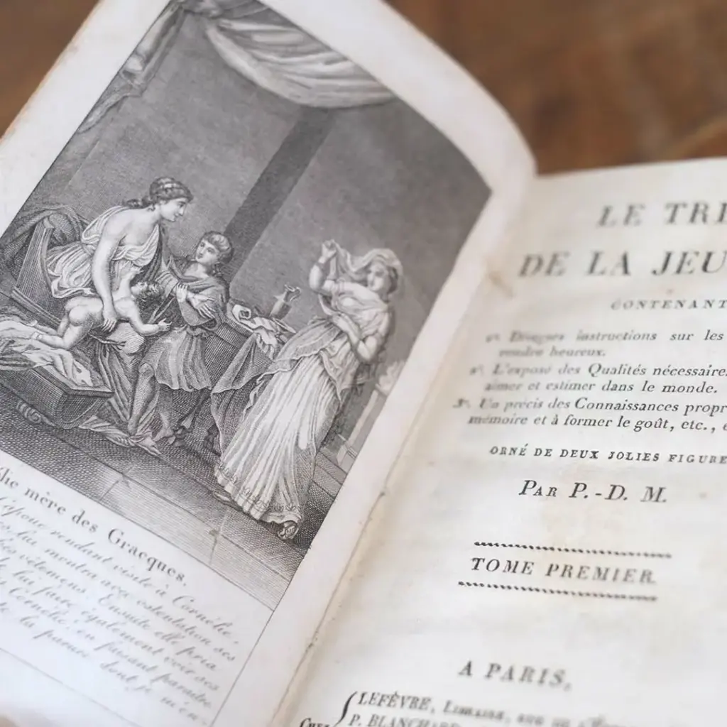 アンティークレザーブック 古書 本 19世紀 フランス アンティーク雑貨3