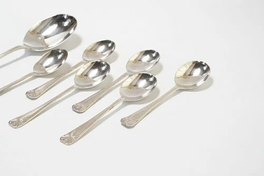 ヴィンテージ シルバーデザートスプーンセット イギリス シュガートング ティースプ―6本セット3