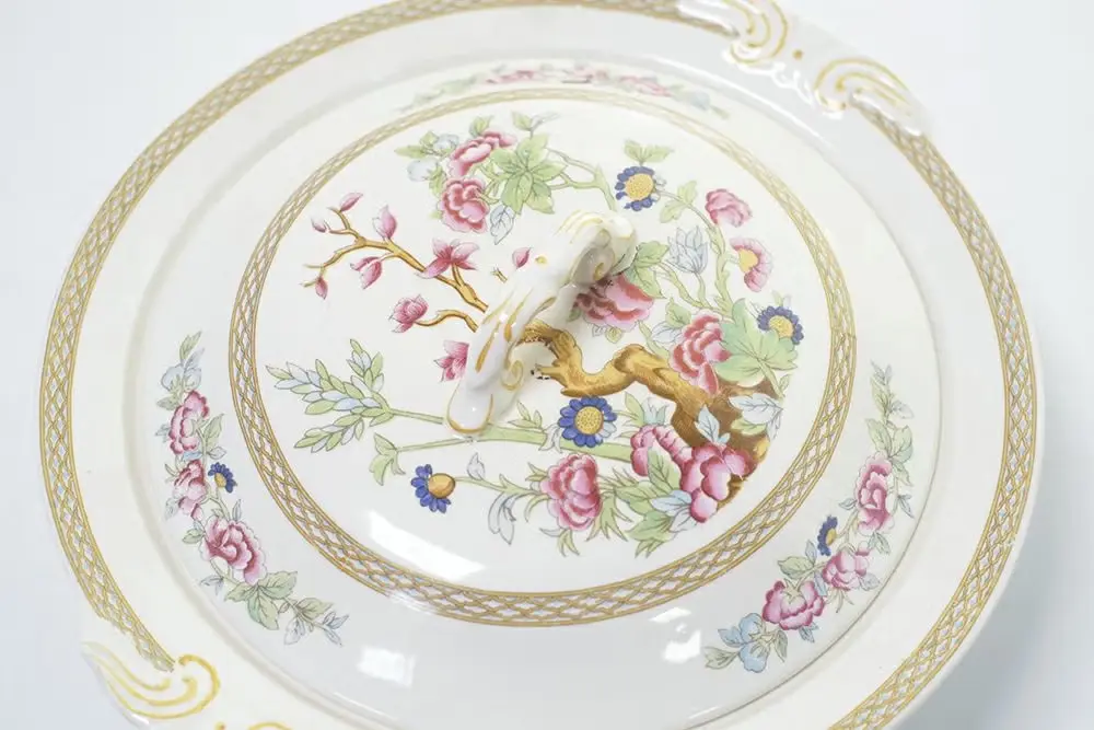 アンティーク チュリーンSWINNERTONS 卓上でスープを取り分ける蓋付きの器/アンティーク食器6