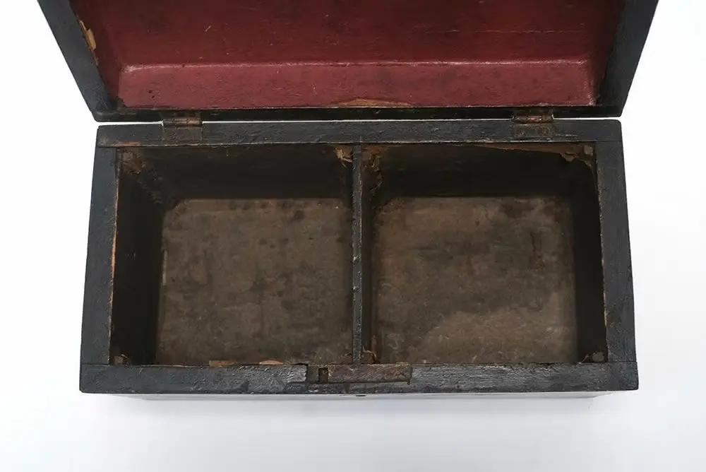 アンティーク ウッドボックス ボードゲームカロムの駒の収納 木製木箱 アンティーク雑貨2