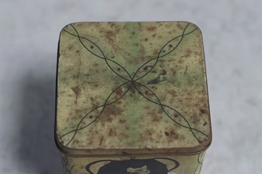 アンティークティン缶 イギリス ブリキケース 猫イラスト アンティーク雑貨4