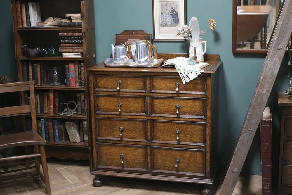 アンティーク オークドロワーチェスト ４段 イギリス/アンティーク家具