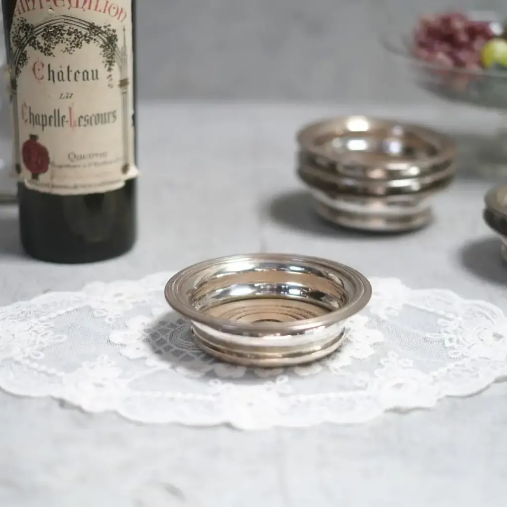 アンティークボトルコースター シルバープレート イギリス製ワインボトル専用のコースター