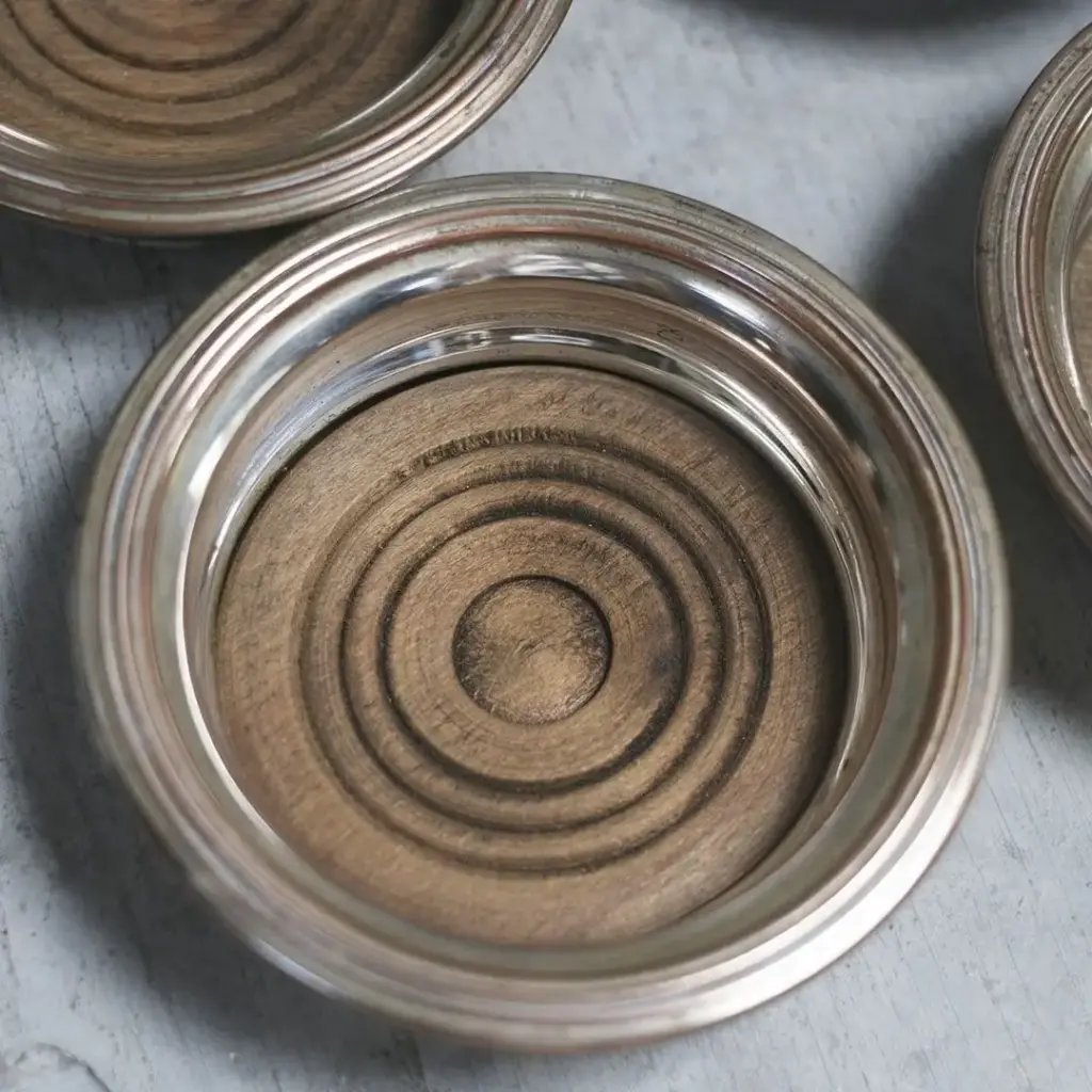 アンティークボトルコースター シルバープレート イギリス製ワインボトル専用のコースター4