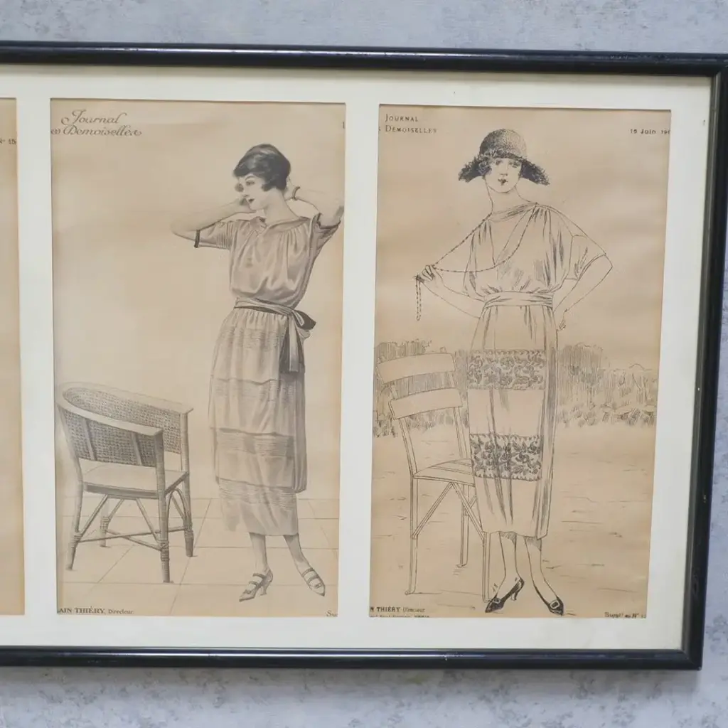アンティーク リトグラフピクチャー ファッション フランス Journal des Demoiselles （ジョルナル・デ・デモワゼル) B アンティーク雑貨9