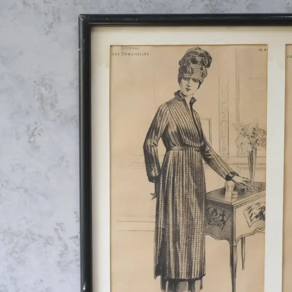 アンティーク リトグラフピクチャー ファッション フランス Journal des Demoiselles （ジョルナル・デ・デモワゼル) B アンティーク雑貨10