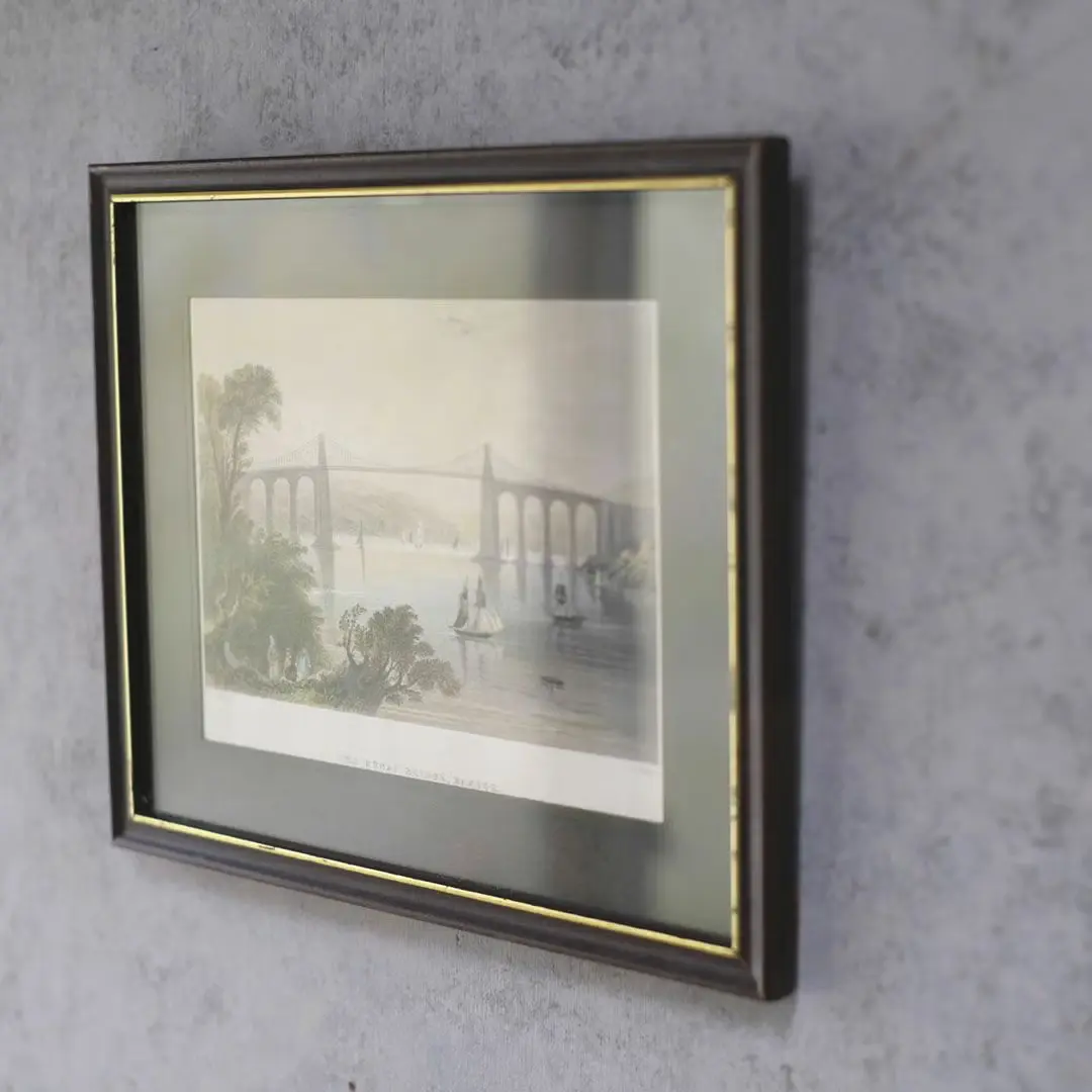 アンティークリトグラフピクチャー イギリス 鋼版画 アンティーク雑貨