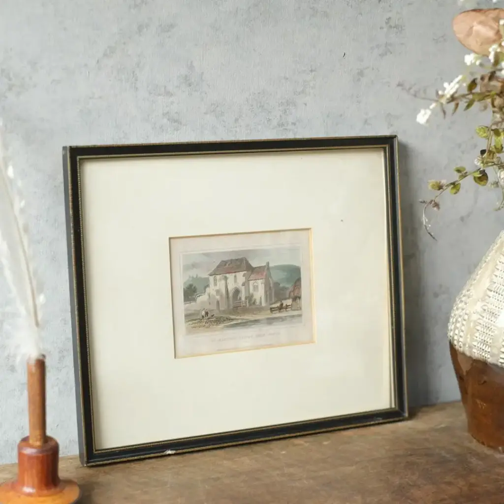 アンティークピクチャー リトグラフ St Martin’s Priory 修道院 絵 イギリス アンティーク雑貨