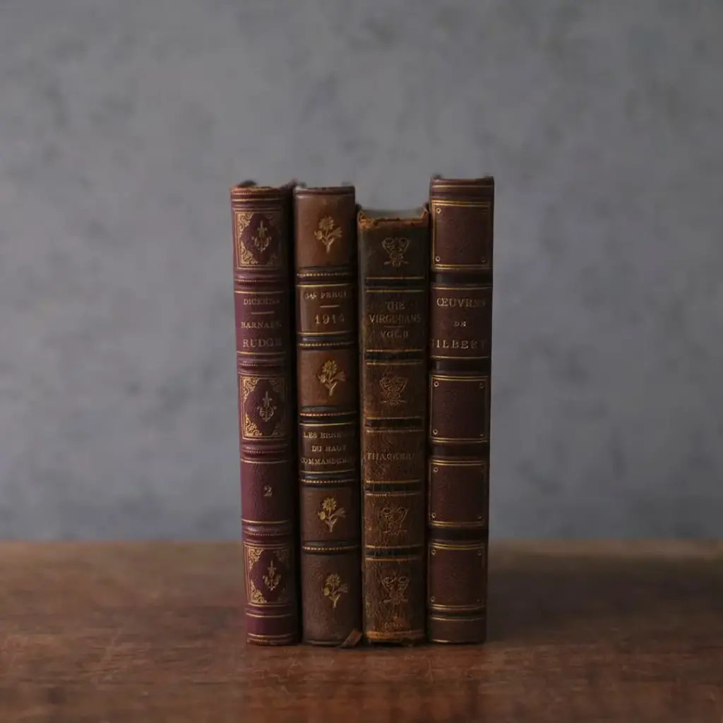 アンティークレザーブック 革張りの本 イギリス&フランス アンティーク雑貨4