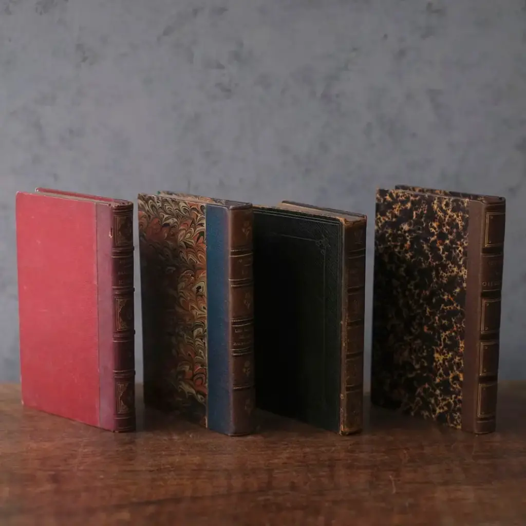 アンティークレザーブック 革張りの本 イギリス&フランス アンティーク雑貨5