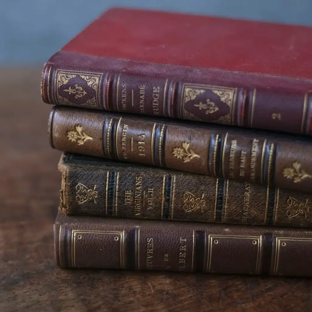 アンティークレザーブック 革張りの本 イギリス&フランス アンティーク雑貨6