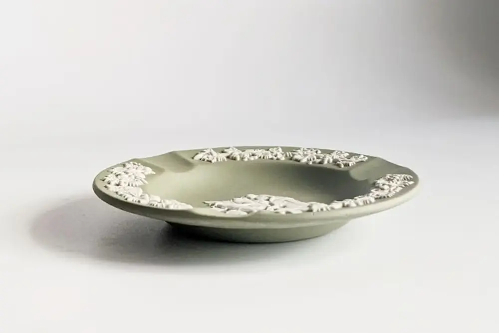 ヴィンテージ WEDGWOODジャスパーアシュトレイ イギリス 珍しい緑の灰皿4