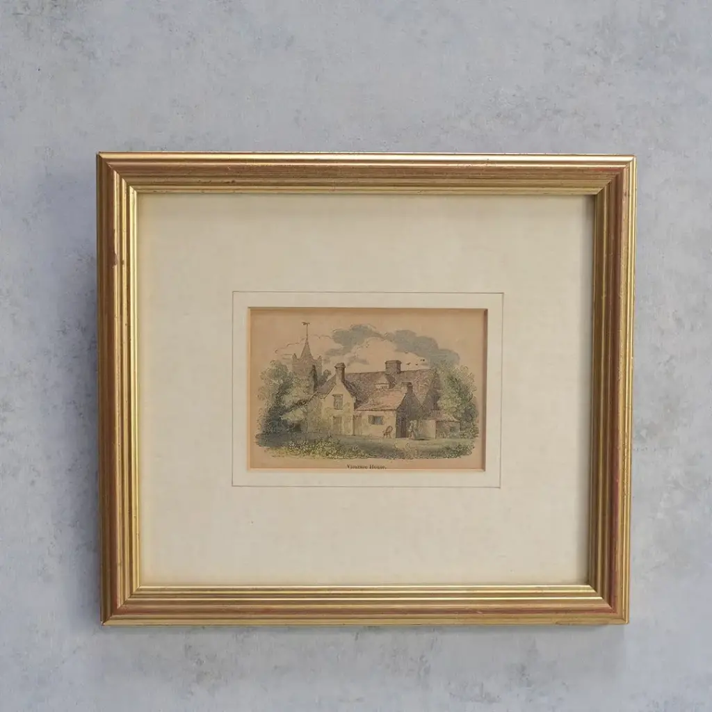 アンティークリトグラフピクチャー 版画 Vicarage House イギリス5