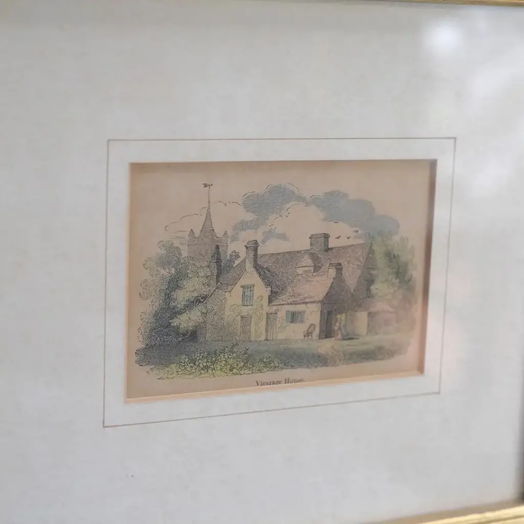 アンティークリトグラフピクチャー 版画 Vicarage House イギリス3
