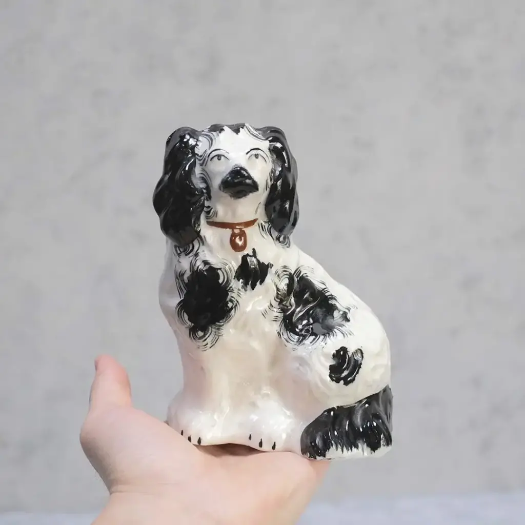 アンティークスタッフォードシャードッグ イギリス 陶器の犬の置物5