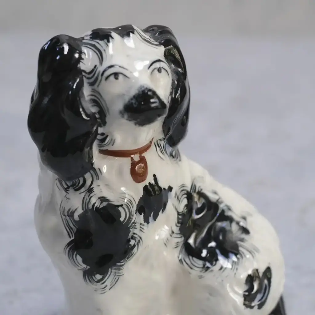 アンティークスタッフォードシャードッグ イギリス 陶器の犬の置物6