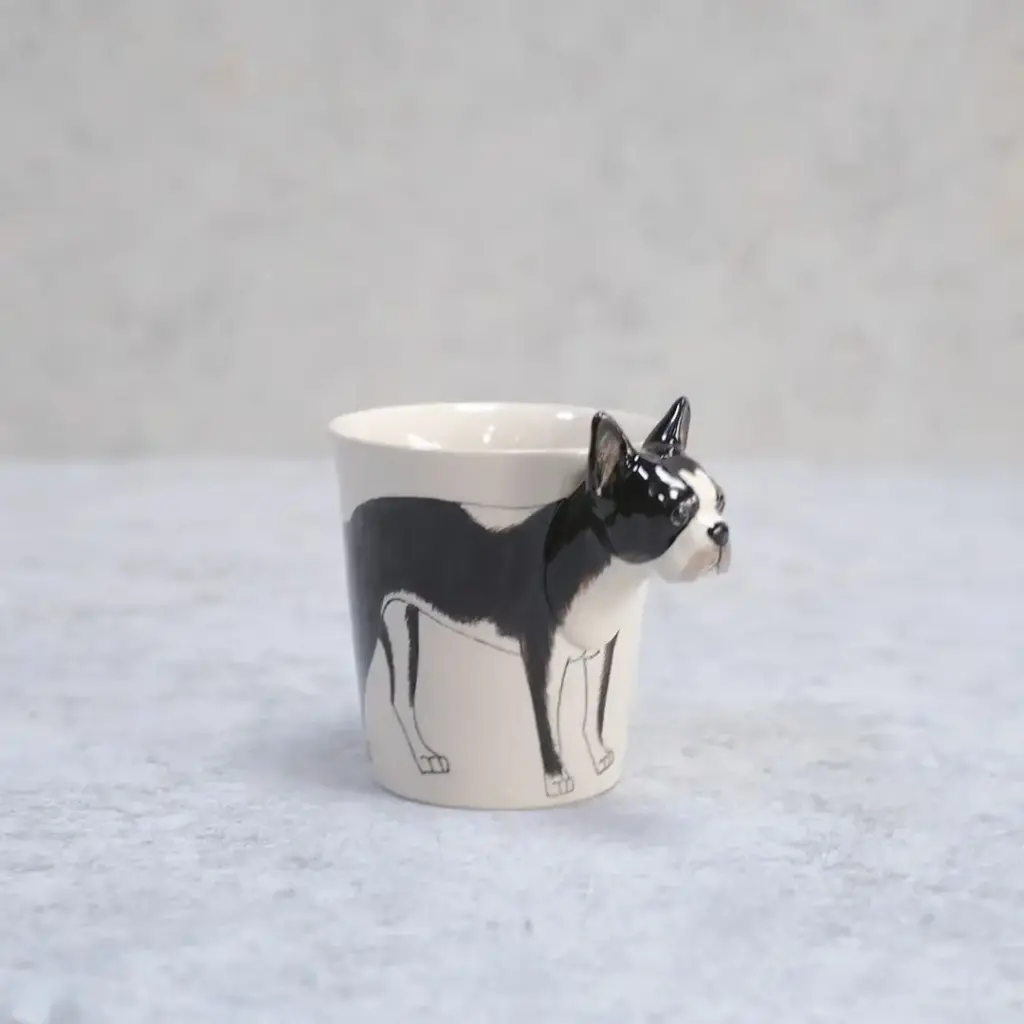 動物マグカップ 犬(ボストンテリア) おしゃれな食器1