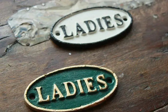 アイアンドアプレートオーバル LADIES/デザイン ドアや壁に DIY雑貨