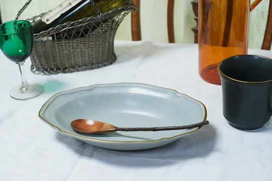 美濃焼 ステッチカレー皿 シックで上品なヨーロッパデザインのうつわ パスタ皿 おしゃれな食器