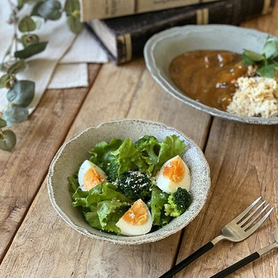 美濃焼レリーフ 6半インチオートミール 軽量化 おしゃれなカフェ風デザイン 食器