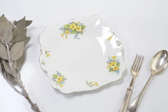 ヴィンテージ Shore &amp; Coggins Pottery B&amp;Bプレート 朝食皿 アンティーク食器