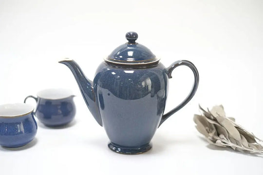 ヴィンテージDENBYコーヒーポット(チップあり)鮮やかで深いコバルトブルーが特徴的なインペリアルブルーシリーズ/アンティーク食器