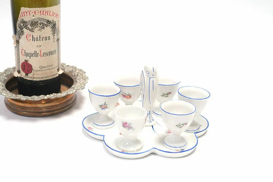 アンティーク エッグスタンド エッグクリュエット フランス 鳥 陶器スタンド/アンティーク食器