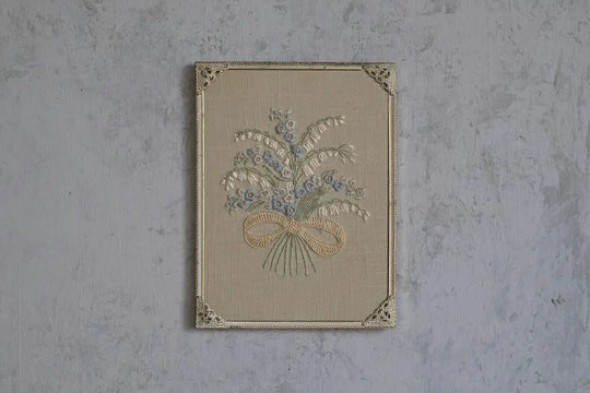 ヴィンテージピクチャー 花の刺繍絵 イギリス