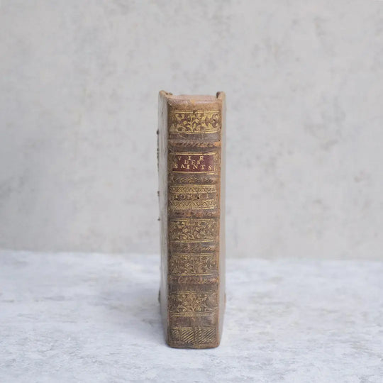 アンティークブック フランス レザーブック 革張りの古書 la vie des saints(聖人たちの夜)