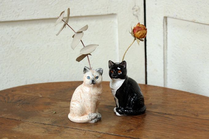 動物の一輪挿し猫1