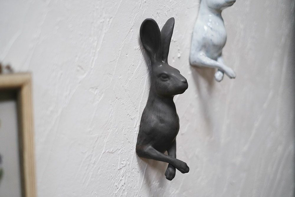 YARNNAKARN(ヤナカーン) ラビットウォールデコ/ブラック うさぎの壁飾り2