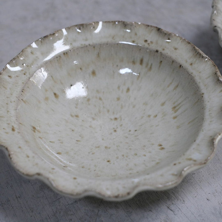 岡泰造 ワラ灰釉5寸輪花鉢 輪花皿 小鉢 作家の器 瀬戸焼 和食器5