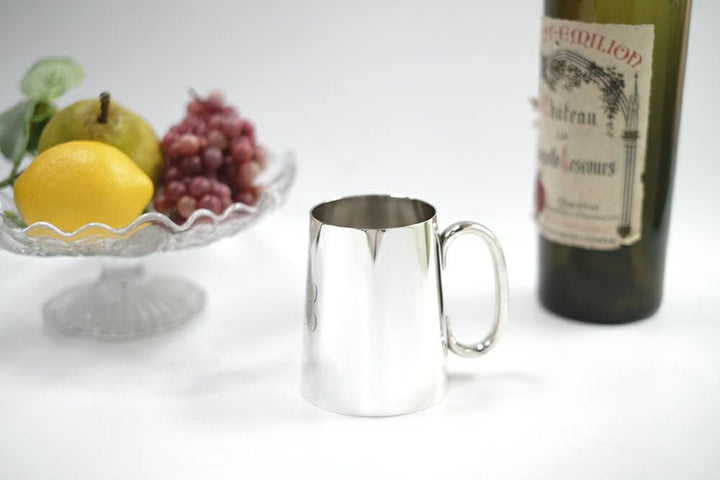 アンティーク シルバープレートビアカップ・GLASS マグカップ