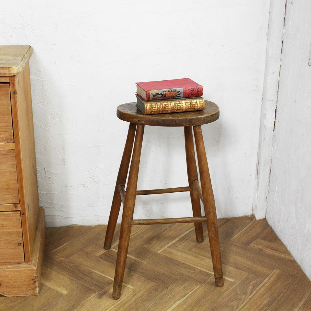 アンティークエルムハイスツール8