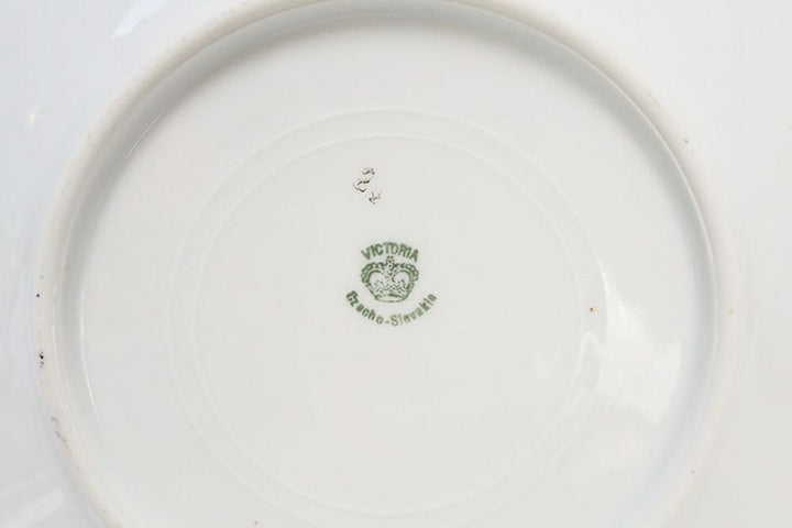 ヴィンテージカップトリオ チェコスロバキア VICTORIAパンジー 陶器/アンティーク食器