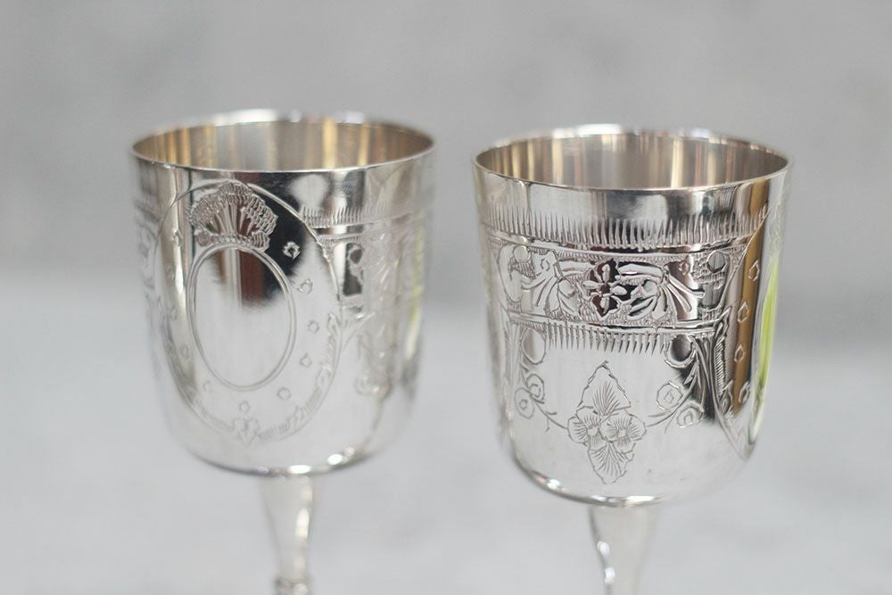 アンティークワイングラス シルバープレート イギリス22